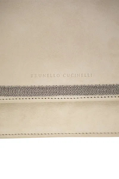 Brunello Cucinelli Suede Bag With Precious Contour