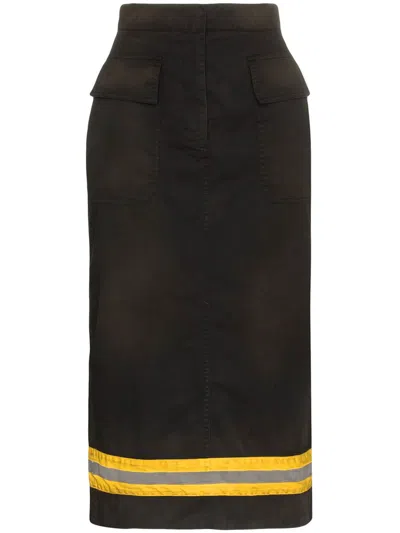 Calvin Klein 205w39nyc High-waist Reflective Stripe Midi Skirt