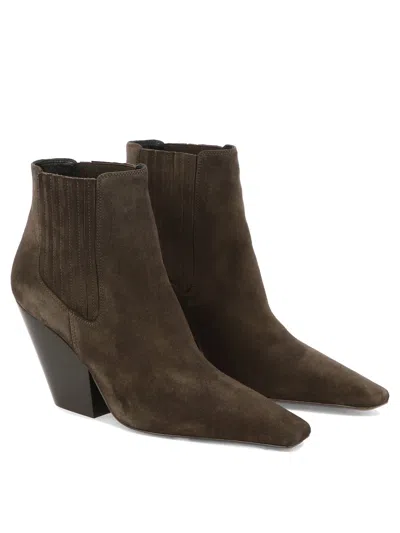 Casadei Anastasia Vulcano Ankle Boots Brown In Brown