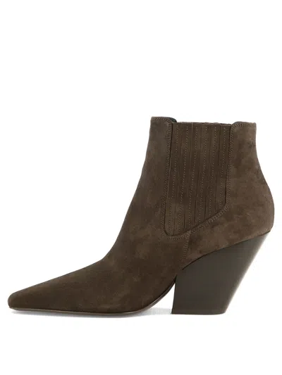 Casadei Anastasia Vulcano Ankle Boots Brown In Brown