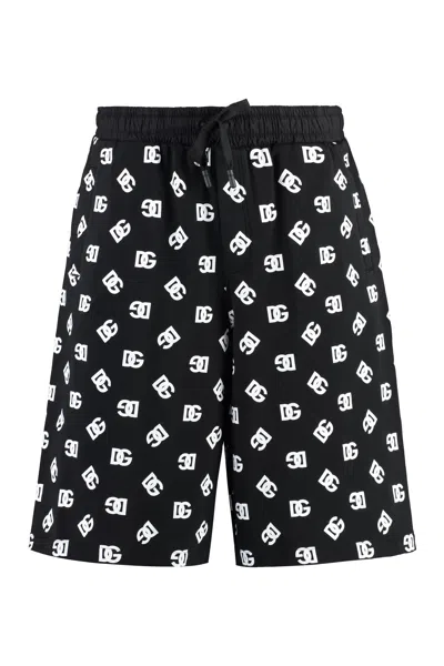 Dolce & Gabbana Dg Logo Print Cotton Shorts