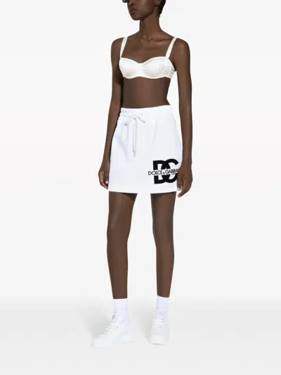 Dolce & Gabbana Minigonna In Jersey Con Patch Logo Dg