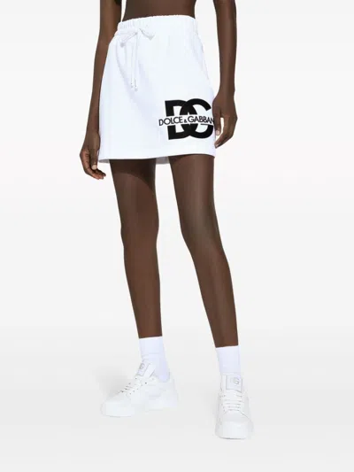 Dolce & Gabbana Minigonna In Jersey Con Patch Logo Dg