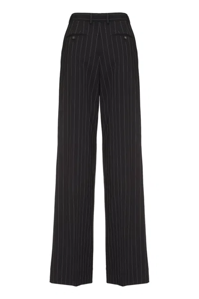 Dolce & Gabbana Pinstripe Virgin Wool Straight Pants