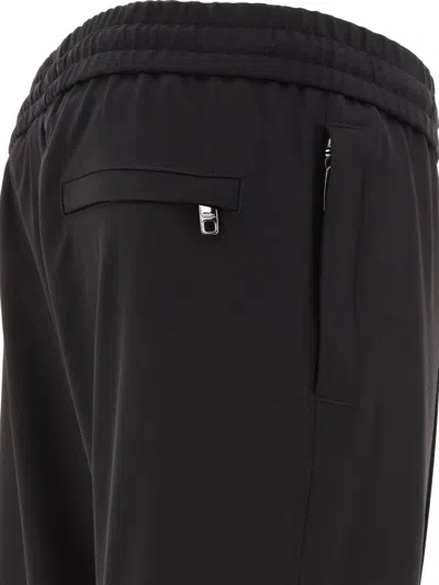 Dolce & Gabbana Wool Drawstring Track Pants In Black