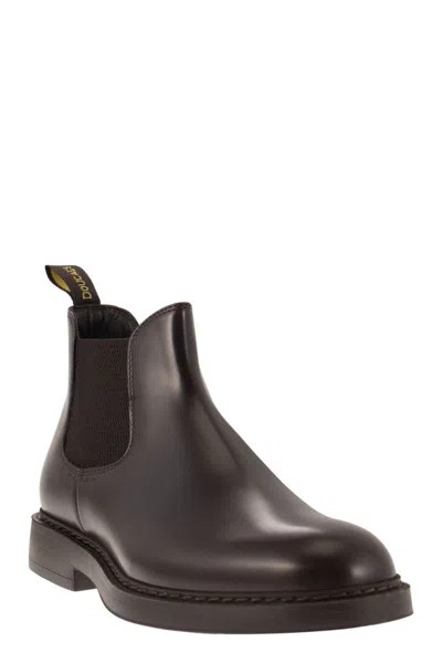 Doucal's Black Leather Ankle Boot