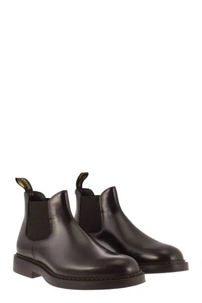 Doucal's Black Leather Ankle Boot