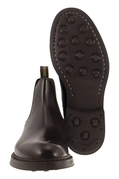 Doucal's Black Leather Ankle Boot