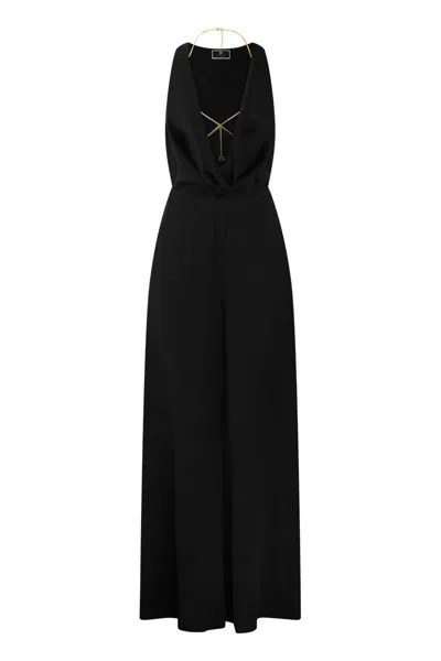 Elisabetta Franchi Jumpsuit Acetate Blend Metal Chain Accessory