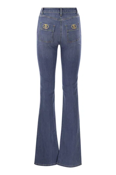 Elisabetta Franchi Women's Paw Jeans With Logo Plates