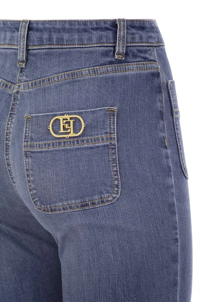 Elisabetta Franchi Women's Paw Jeans With Logo Plates