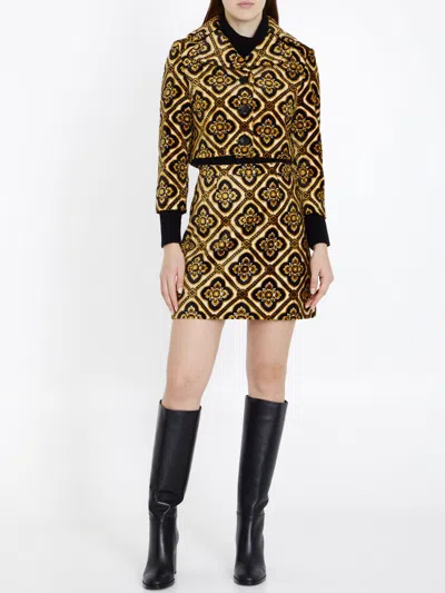 Etro Tapestry Patterned Cropped Velvet Jacket