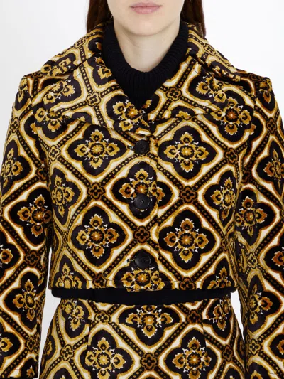 Etro Tapestry Patterned Cropped Velvet Jacket