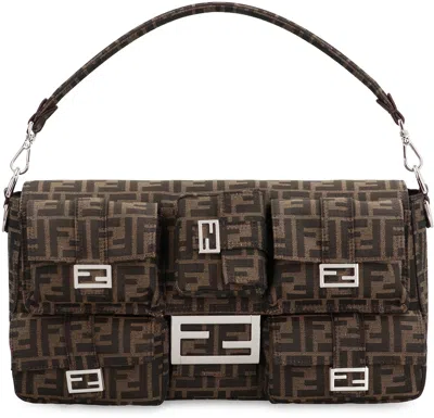 Fendi Maxi Multipocket Baguette Ff Jacquard Tote Bag