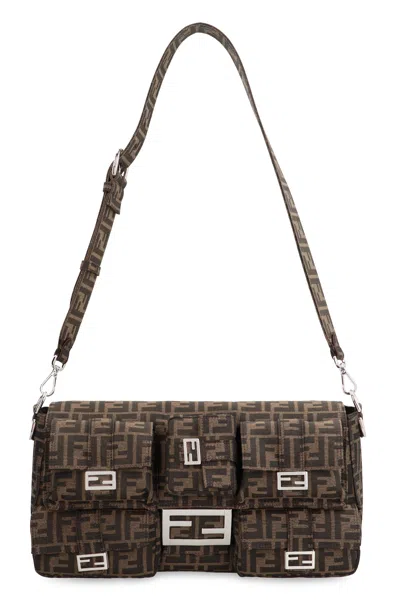 Fendi Maxi Multipocket Baguette Ff Jacquard Tote Bag