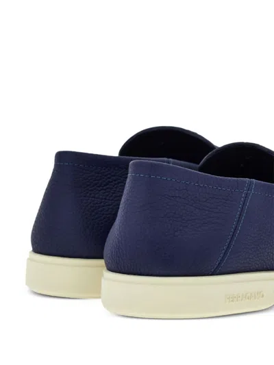 Ferragamo Leather Loafers With Gancini Ornament