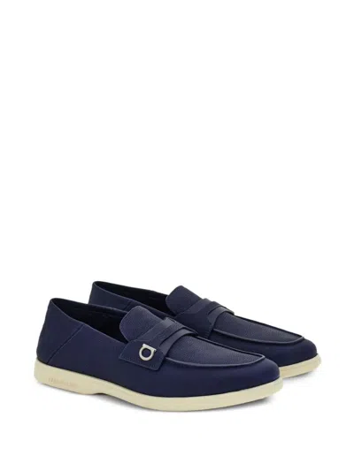 Ferragamo Leather Loafers With Gancini Ornament