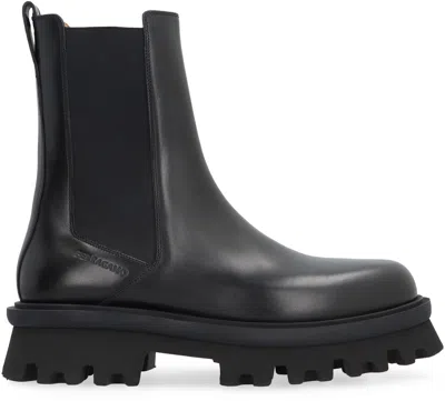 Ferragamo Chunky Sole Leather Chelsea Boots