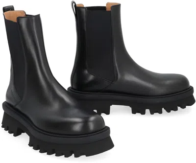 Ferragamo Chunky Sole Leather Chelsea Boots