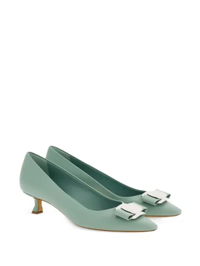 Ferragamo Zelma Pointed Toe Kitten Heel Pumps