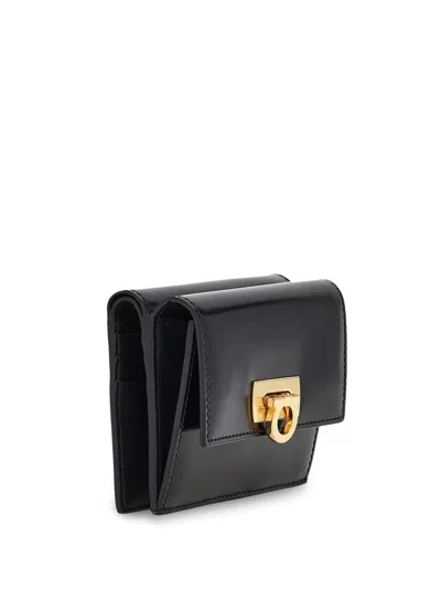 Ferragamo Wanda  Wallet With Gancini Closure In Patent Leather