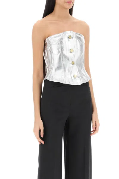 Ganni Women Organic Cotton Denim Corset