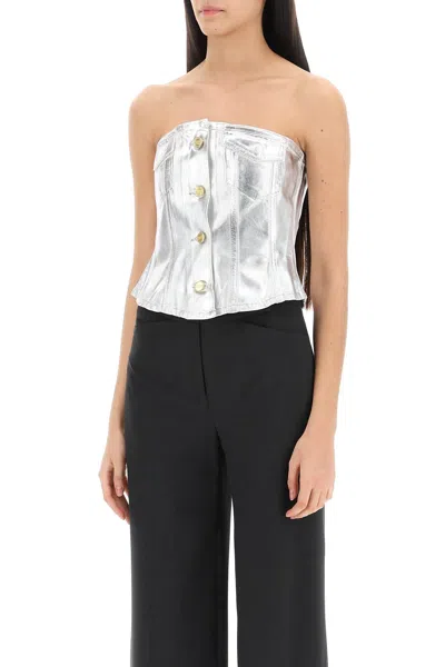 Ganni Women Organic Cotton Denim Corset