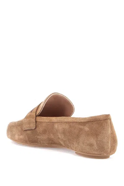 Gianvito Rossi Giorgia Loafers Suede Finish Mini Logo