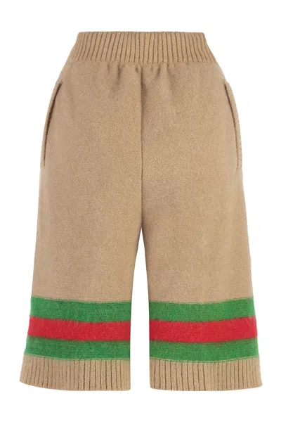 Gucci Striped Wide-leg Regular-fit Mohair Wool-blend Knitted Trousers