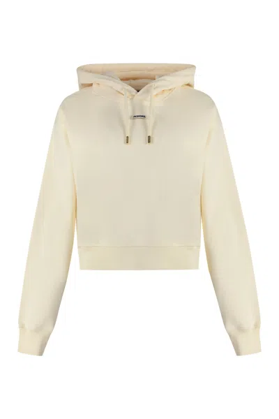 Jacquemus Cotton Hoodie With Drawstring Hood And Ribbed Details