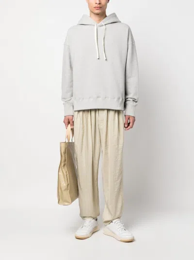 Jil Sander Minimalist Light Grey Cashmere-cotton Hoodie