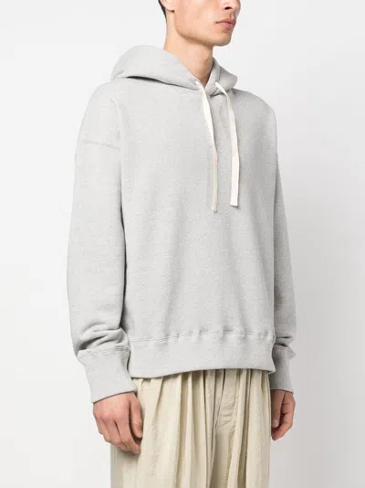 Jil Sander Minimalist Light Grey Cashmere-cotton Hoodie