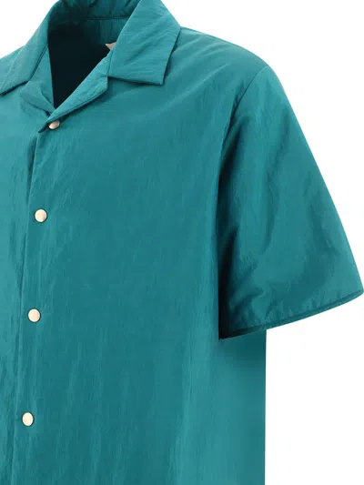 Jil Sander Green Nylon Overshirt With Boxy Fit