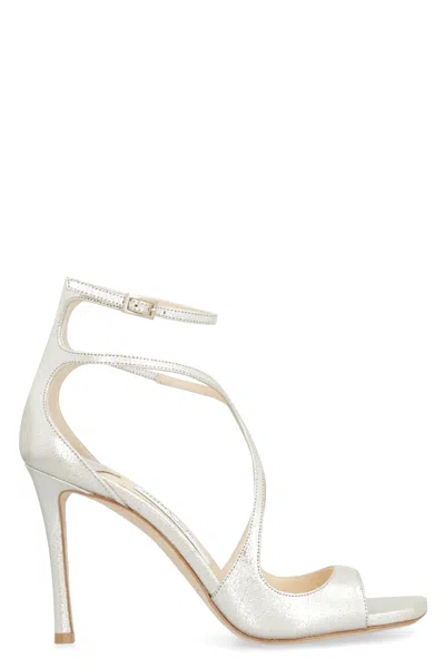 Jimmy Choo Azia Sandals In Milk White Patent Leather