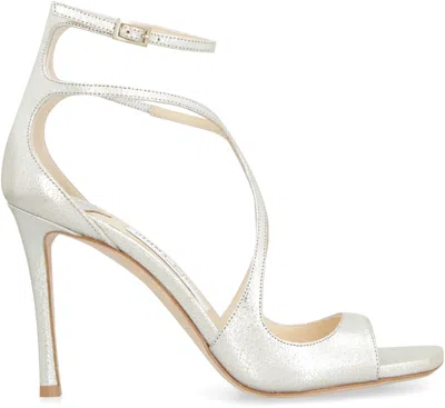 Jimmy Choo Azia Sandals In Milk White Patent Leather