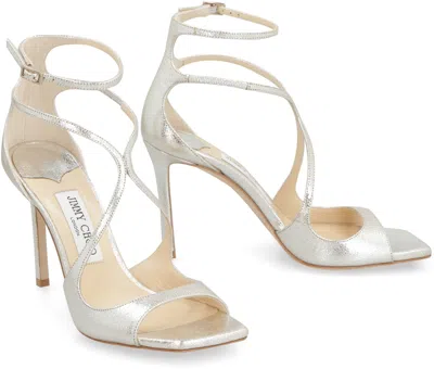 Jimmy Choo Azia Sandals In Milk White Patent Leather