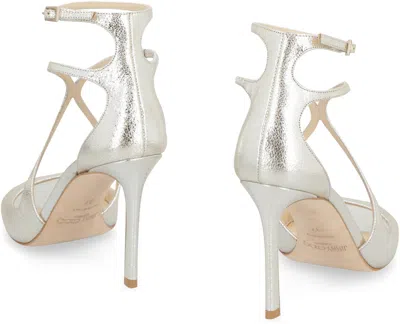 Jimmy Choo Azia Sandals In Milk White Patent Leather