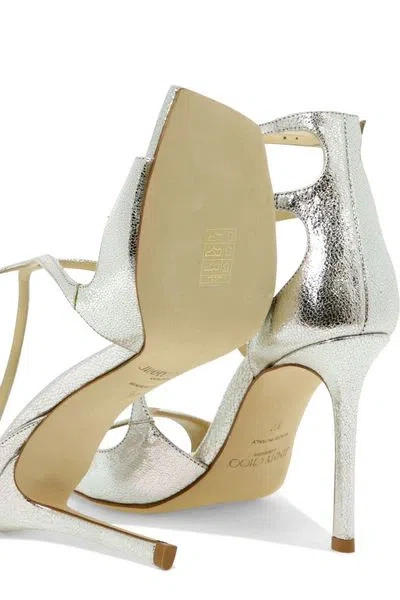 Jimmy Choo Azia Sandals In Milk White Patent Leather