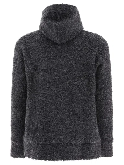 Junya Watanabe Textured Drawstring Zipped Hoodie Sweatshirts Grey