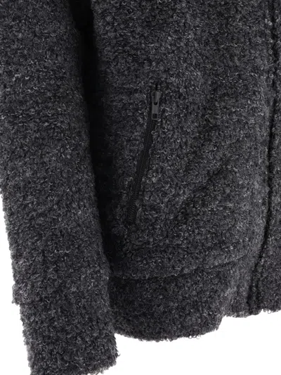 Junya Watanabe Textured Drawstring Zipped Hoodie Sweatshirts Grey