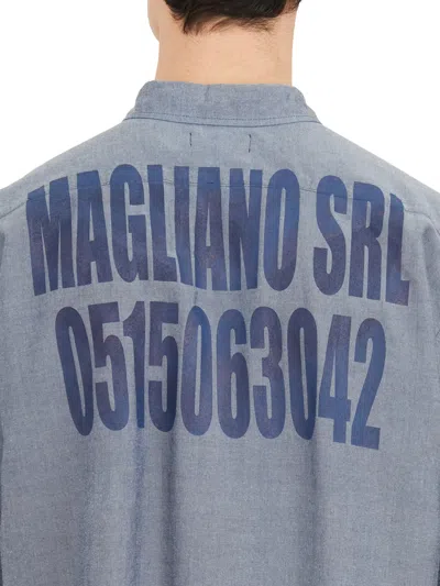 Magliano Man Shirt Slate Blue Size L Lyocell