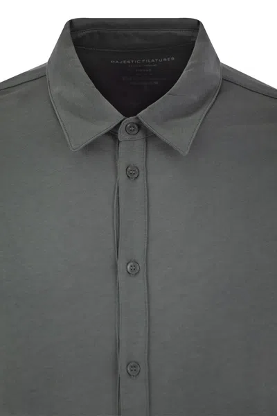 Majestic Long-sleeved Shirt In Lyocell And Cotton In Gray