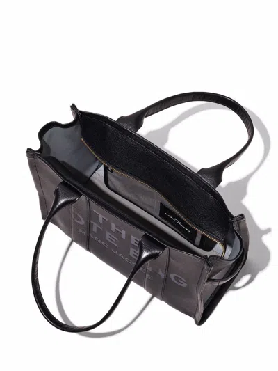 Marc Jacobs 'the Large Tote Bag' Black Shoulder Bag With Logo Lettering