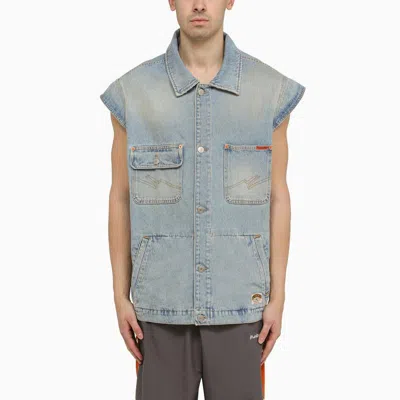 Martine Rose Men's Multi-pocket Denim Waistcoat