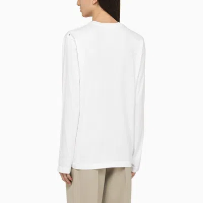 Sportmax Max Mara   White Cotton Long-sleeved T-shirt