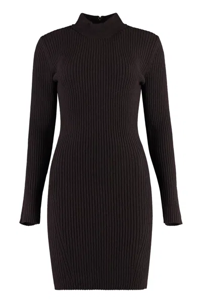 Michael Michael Kors Long-sleeved Ribbed-knit Minidress