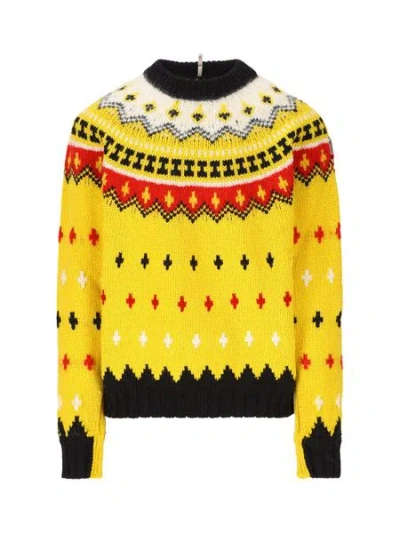 Moncler Fair Isle Sweater In Wool And Alpaca