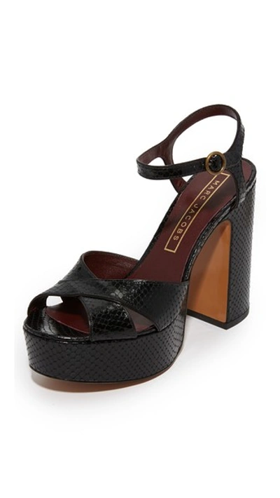 Marc Jacobs Debbie Platform Sandals In Nero