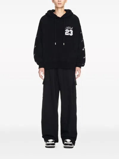 Off-white Embroidered Brushed Cotton Hoodie