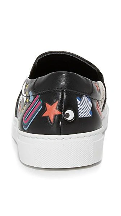 Shop Anya Hindmarch Skater Sneakers With Allover Stickers In Black